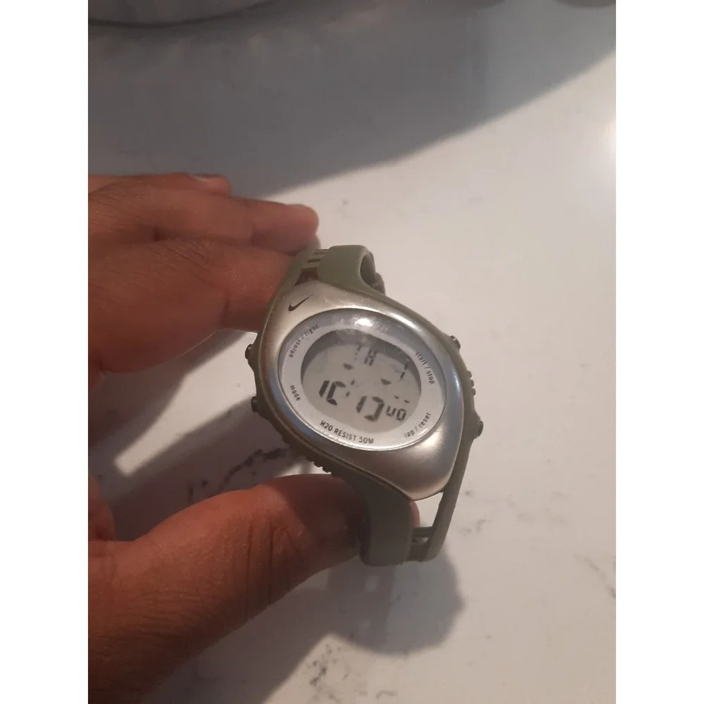 Nike Triax Watch Fly WK0006 Olive Green Digital Resin Backlight New Battery RARE